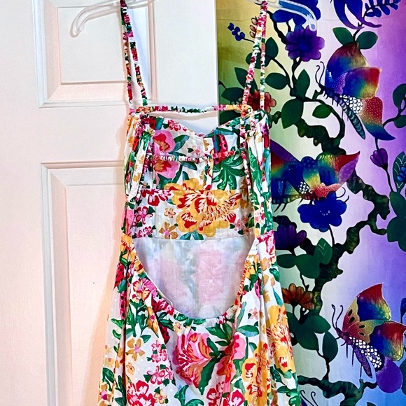 🌺🎉HP🎉🌺 NWT Farm Rio White Floral Sketch Midi Dress - Picture 14 of 16